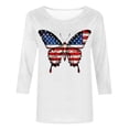 thumbnail image 5 of Itsame 4th of July Outfits for Women Printed Short Top Independence Day Short T-Shirt Sleeve, Round Neck Red, 5 of 5