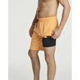 thumbnail image 4 of Real Essentials 3 Pack: Men's 9" Inch 2 in 1 Board Shorts with Compression Liner - Bathing Suit With Back Flap Pocket, 4 of 6