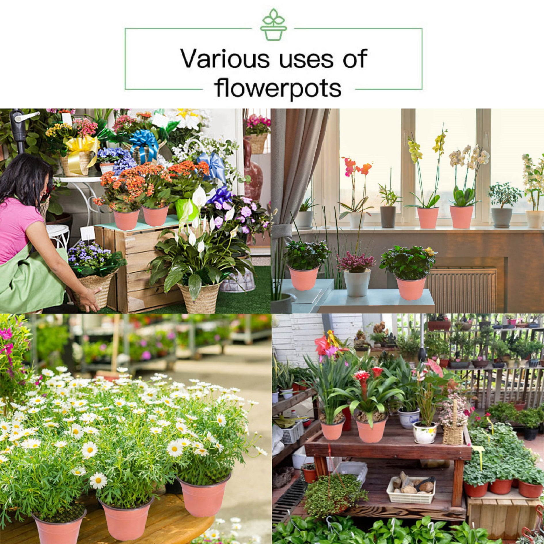 netuera Plastic Plant Flower Pots Nursery Seedlings Pot Plant 100Pcs