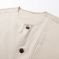 thumbnail image 4 of Fnnxeal Mens Lightweight Vest Utility Sleeveless, Beige Button Front Casual Vest with Pockets, Soft Cotton Rayon for Spring Fall Layering Relaxed Fit,Size XL, 4 of 6