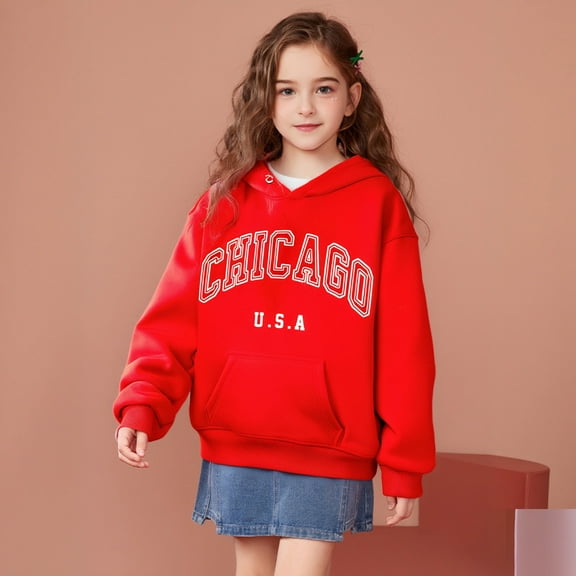 Kids Boys Hoodies Casual Long Sleeve Hoodie Sweatershirt Pullover Letter Print Hooded Warm Fall Winter Clothes Girls Toddler Clothes8-10 Years