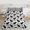 thumbnail image 2 of jejeloiu Cute Cartoon Pet Cat Full Size Comforter Sets,Kawaii Kitten Animal Bedding Comforter Set,White Black Bedding Sets For Girl Boys,Ultra Soft Home Decor Reversible,3 Pieces, 2 of 8