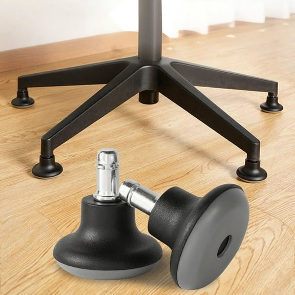 Chair Wheel Stabilizers Casters with Locks - Desk Chair Rolling Accessories Furniture Protectors Floor Saver Mats - Black