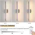 thumbnail image 6 of Minimalist Linear LED Modern Lighting Fixtures 24'' Bathroom Brushed Nickel Vanity Light Dimmable Over Mirror Wall Sconce for Bathroom, 6 of 11