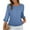 18#Blue, variant on Round Neck Ruffled Hem 3/4 Sleeve Top,Casual Ruffle Solid Blouse Top,Short Sleeve Tops for Women