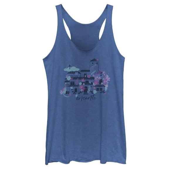 Women's Encanto The Magical Home Racerback Tank Top Royal Blue Heather Small
