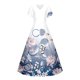 thumbnail image 3 of WILLBEST Vestido Casual De Moda Para Mujer, Vestido Floral Suelto Con Cuello En V, Estilo Casual De Verano, Elegante Vestido De Playa Para Fiesta Y Uso Diario 754, 3 of 3