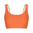thumbnail image 5 of Wyobmus Womens Bikini Top Ribbed Padded Adjustable Straps Swimsuit Sports Bra Scoop Neck Padded Bathing Suit Tops U Back Bikini Swimsuit Workout Crop Swimwear Orange, 5 of 9