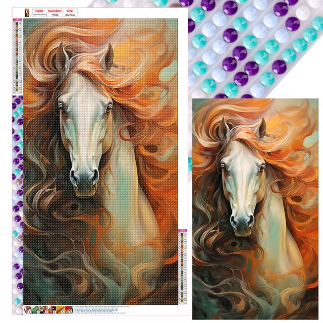 5D DIY Taladro Diamante Pintura Arte Caballo Kit Del 40x70cm