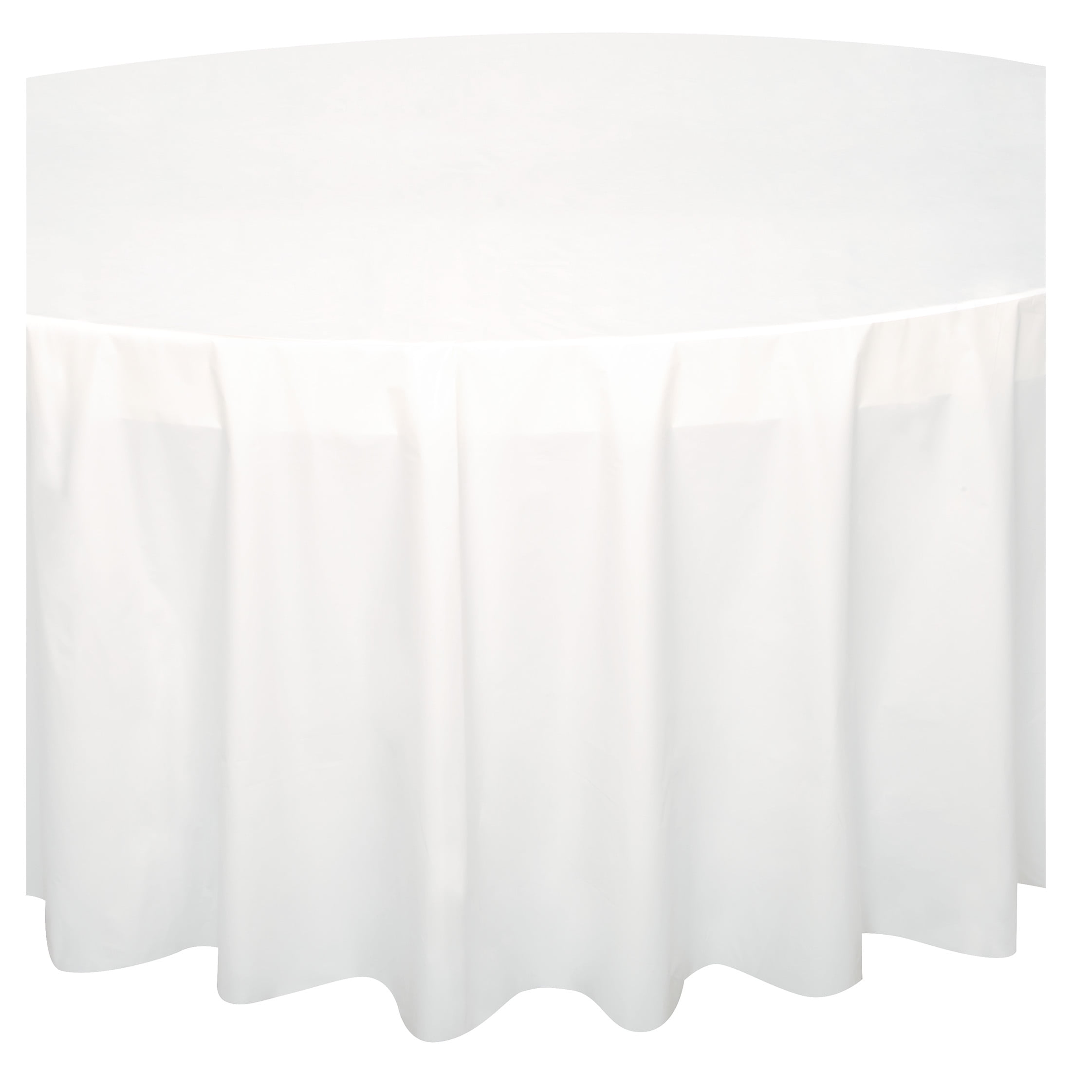 Way To Celebrate White Round Plastic Table Cover, 84 inches