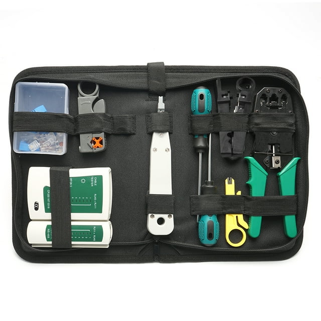 Meterk Multifunctional Network Cable Tester Crimper Kit Portable Nylon Bag