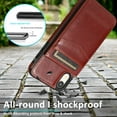 thumbnail image 7 of Allytech Back Flip Wallet Case for iPhone XR with 5 Card Holder, Luxury PU Leather Kickstand Magnetic Buckle Shockproof Anti-Scratch Protective Case for Women Men - Brown, 7 of 7