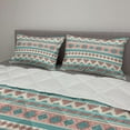 thumbnail image 2 of Tribal Comforter & Sham Bedding Set, Vintage Design Native Style Geometric Triangles Print, 3 pcs Duvet Set Microfiber Filling Quilt, 5 Sizes, Cream Aqua and Peach, by Ambesonne, 2 of 4