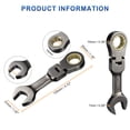 thumbnail image 2 of Uxcell 2Pcs Flex Head Stubby Ratcheting Combination Wrench 15mm Métrico 72-Dientes Acero CR-V Niquelado, 2 of 6