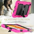 thumbnail image 5 of ELEHOLD for iPad mini 5/mini 4 7.9 inch 2019/2015 Ragged Case, Soft Silicone Hard PC Shoulder Strap Built-Kickstand Anti-Drop Shockproof Heavy Duty Protective Cover Case,Rose, 5 of 9