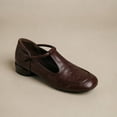 thumbnail image 4 of Shrysg Women's Vintage Mary Jane T-Strap Low Heel Loafers Soft Faux Leather Daily Casual Dress Shoes Brown, 4 of 6