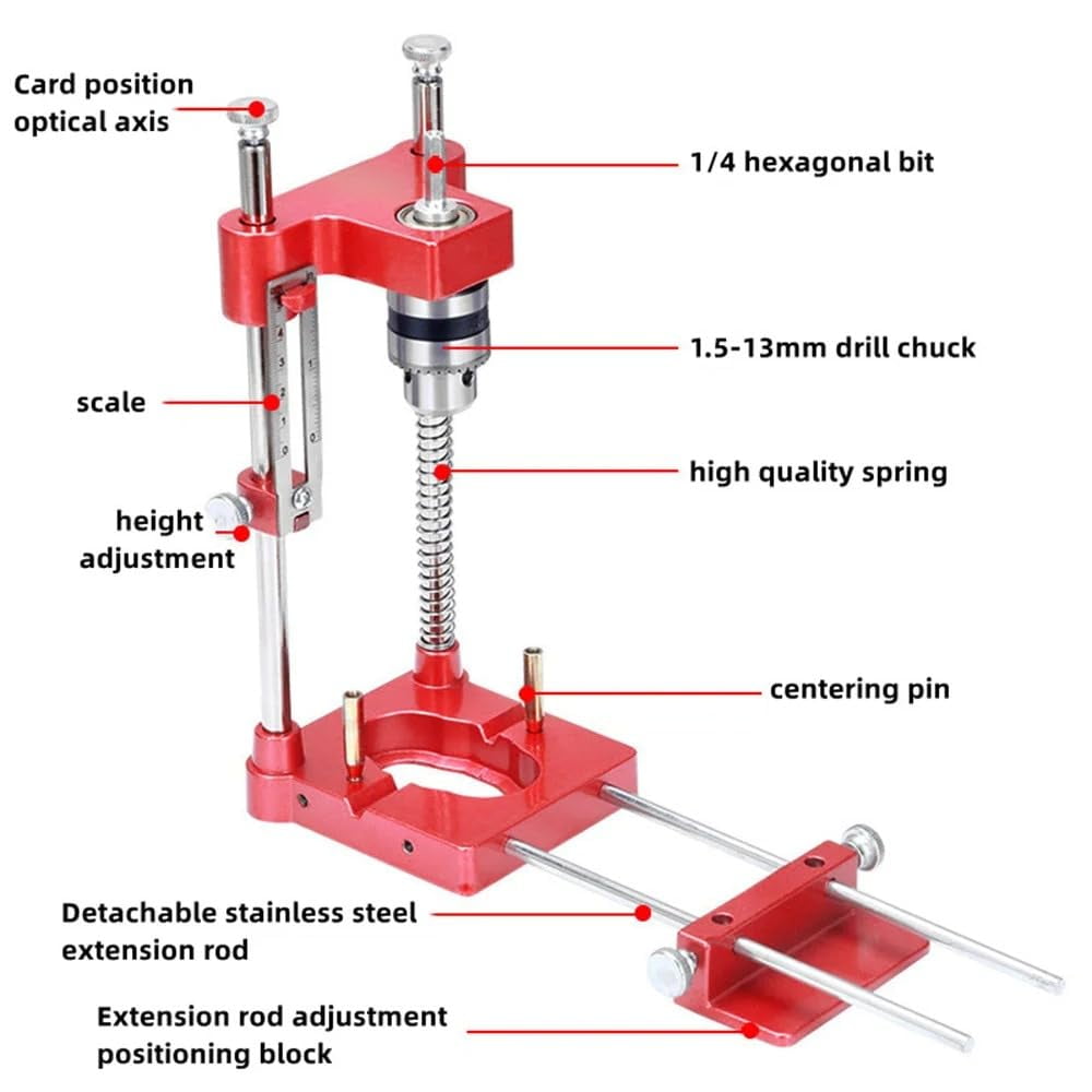 Aluminum Alloy Woodworking Drill Locator Pocket Hole Jig Drill Guide Adjustable Punch Locator for DIY Bench Furniture Position Hand Tools