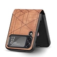 thumbnail image 2 of TECH CIRCLE Case for Samsung Galaxy Z Flip 4 Stylish Leather Pattern Anti-Scratch Non-Slip Support Wireless Charging Shockproof Case For Samsung Galaxy Z Flip 4,Brown, 2 of 8