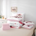 thumbnail image 6 of Castle Fairy Female Men Women Vintage Truck Bedding Comforter Set 7 Pieces,Happy Valentine's Day Rose Full Bedding Set Lightweight,Love Heart Print Fitted Sheet Flat Sheet,Super Cozy Room Decor, 6 of 8