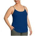 thumbnail image 4 of Women's Cotton Plus Size Adjustable Spaghetti Strap Camisoles Scoop Neck Soft Casual Year-Round Undershirts (1X-5X), #03 Blue 5XL, 4 of 6