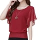 thumbnail image 2 of Camiseta de Gasa de Verano Minnieouse para Mujer Vino Rojo XXXL, 2 of 6