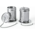 thumbnail image 1 of 2pcs Tea Infusers for Loose Tea, 304 Stainless Steel Tea Steeper with Drip Tray Extra Fine Mesh Tea Strainer with Chain Hook Tea Filter Diffuser Basket for Teapot Spices (Middle), 1 of 7