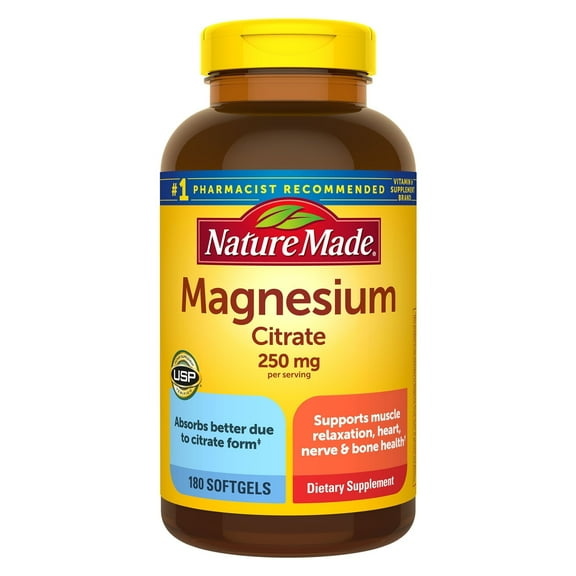 Nature Made Magnesium Citrate 250mg Softgels (180 ct.)