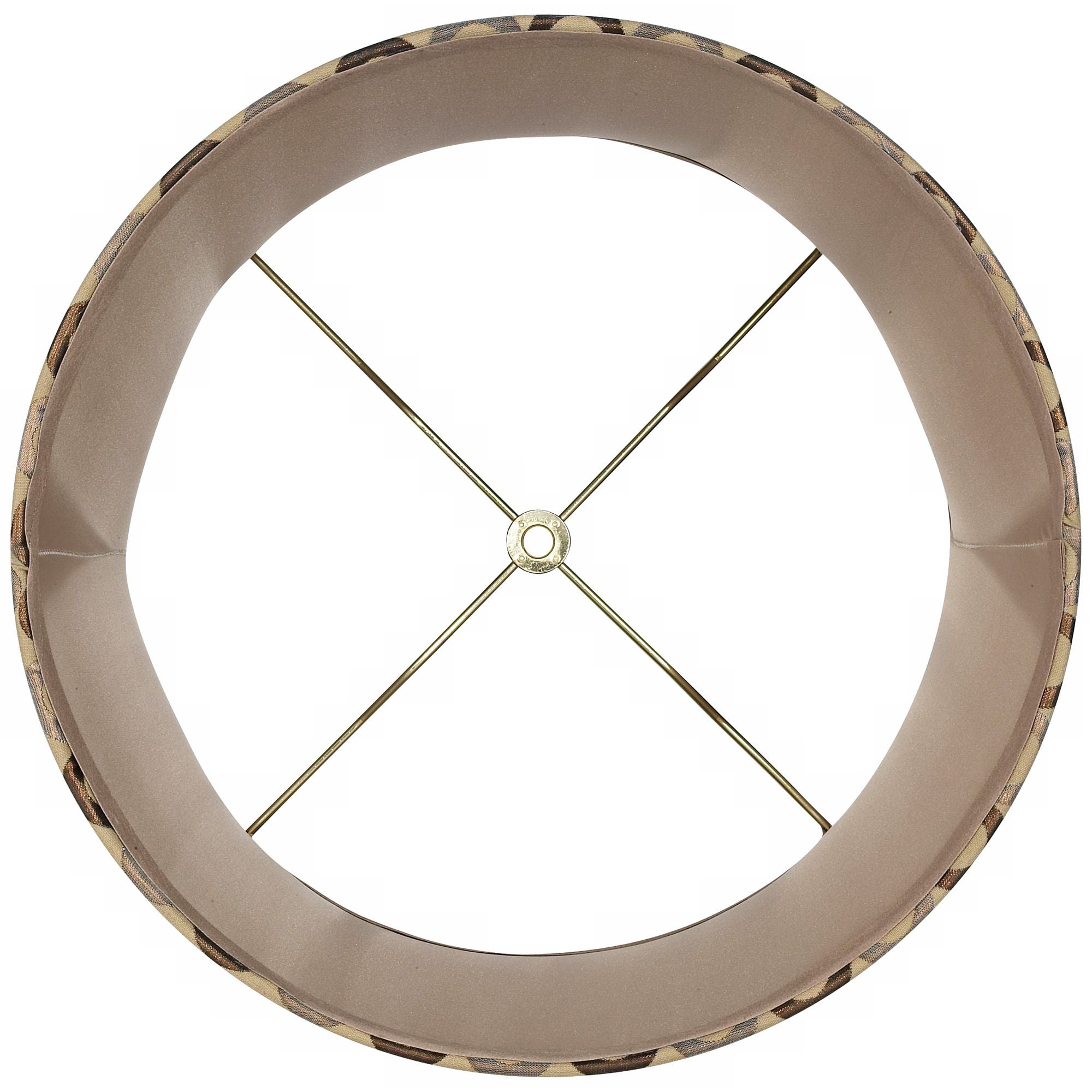 Springcrest Copper Circles Medium Drum Lamp Shade 13" Top x 14" Bottom x 11" High (Spider) Replacement with Harp and Finial