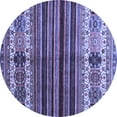 thumbnail image 1 of Ahgly Company Indoor Round Abstract Blue Contemporary Area Rugs, 5' Round, 1 of 4