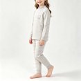thumbnail image 4 of XRoczxe Kids Thermal Underwear Set, Boys Girls Striped Base Layer Pajamas, Soft Warm Long Sleeve Top & Pants for Winter Sleepwear, 4 of 6