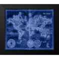 thumbnail image 2 of Unknown 14x12 Black Modern Framed Museum Art Print Titled - Indigo World Map, 2 of 5