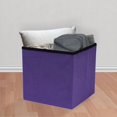 Foldable Storage Ottoman With Cover, Suede