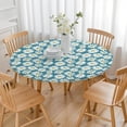 thumbnail image 3 of Blue Daisy Flower Floral Pattern Round Fitted Tablecloth with Elastic Edge,Dining Table Cover Waterproof,Outdoor Round Tablecloth for Camping,Dining,Indoor and Outdoor, 3 of 7