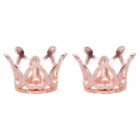 Uxcell Crystal Ball Display Holder Crown Shaped Egg Stand Alloy Glass Ball Stand Display 1.14 Inch Rose Gold Pack of 2