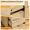 thumbnail image 2 of EDTara Commode Bohème en Rotin à 5 Tiroirs, Commode en Bois Fini Chêne, Unité de Rangement Moderne pour Chambre Ou Entrée, 2 of 7