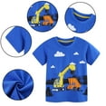 thumbnail image 3 of FLMEI 2-8T Boys Summer T-Shirt Toddler Kids Short-Sleeved Crewneck Tops Girls Cotton Pullover Tees Shirt, 3 of 9