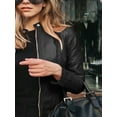 thumbnail image 5 of Farrubbyine8 Women'S Faux Leather Jacket Zip Up Short Fitted Slim Cropped Coat, 5 of 6