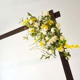 Tableclothsfactory 7FT Hexagonal Wooden Backdrop Stand – Heavy Duty Double Sided Wedding Arch (Dark Brown)