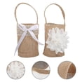 2pcs Flower Girl Basket Wedding Flower Girl Basket With Ribbon