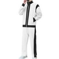 thumbnail image 3 of Wavsuf 2pcs Jogger Set Men Long Sweatsuits Sets for Mens Pocket Zipper Drawstring Shirt Jacket and Sweatpants White Size 4XL, 3 of 7