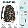 thumbnail image 5 of Mushroom and Fern Black Pattern Backpack for School, Cute School Bag with Adjustable Shoulder Straps and Padded Back, 16.9"x12.6"x5.9", 5 of 5