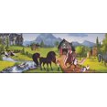 thumbnail image 2 of Cheval Bande Dessinée Coloré Large Papier Peint Frontière pour les Enfants Salle de Jeux, Rouleau 15' x 9'', 2 of 3
