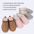 thumbnail image 6 of Women's Platform Slippers, Thick Sole Short Ankle Boots, Cozy Fluffy Plush Lining, Indoor Outdoor Non-Slip House Shoes/Chestnut, 6 of 7