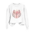 thumbnail image 6 of QATAINLAV Womens Breast Cancer Sweatshirt Pink Ribbon Graphic Print Pullover Casual Crew Neck Long Sleeve Tops White XXL, 6 of 6