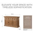 thumbnail image 3 of Maven Lane Theo Traditional Wooden Sideboard in Antiqued Natural Finish, 3 of 7