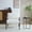 White, variant on Modern Armchair with Metal Frame & Natural Wood Armrests, Plush Cushions, White+Black