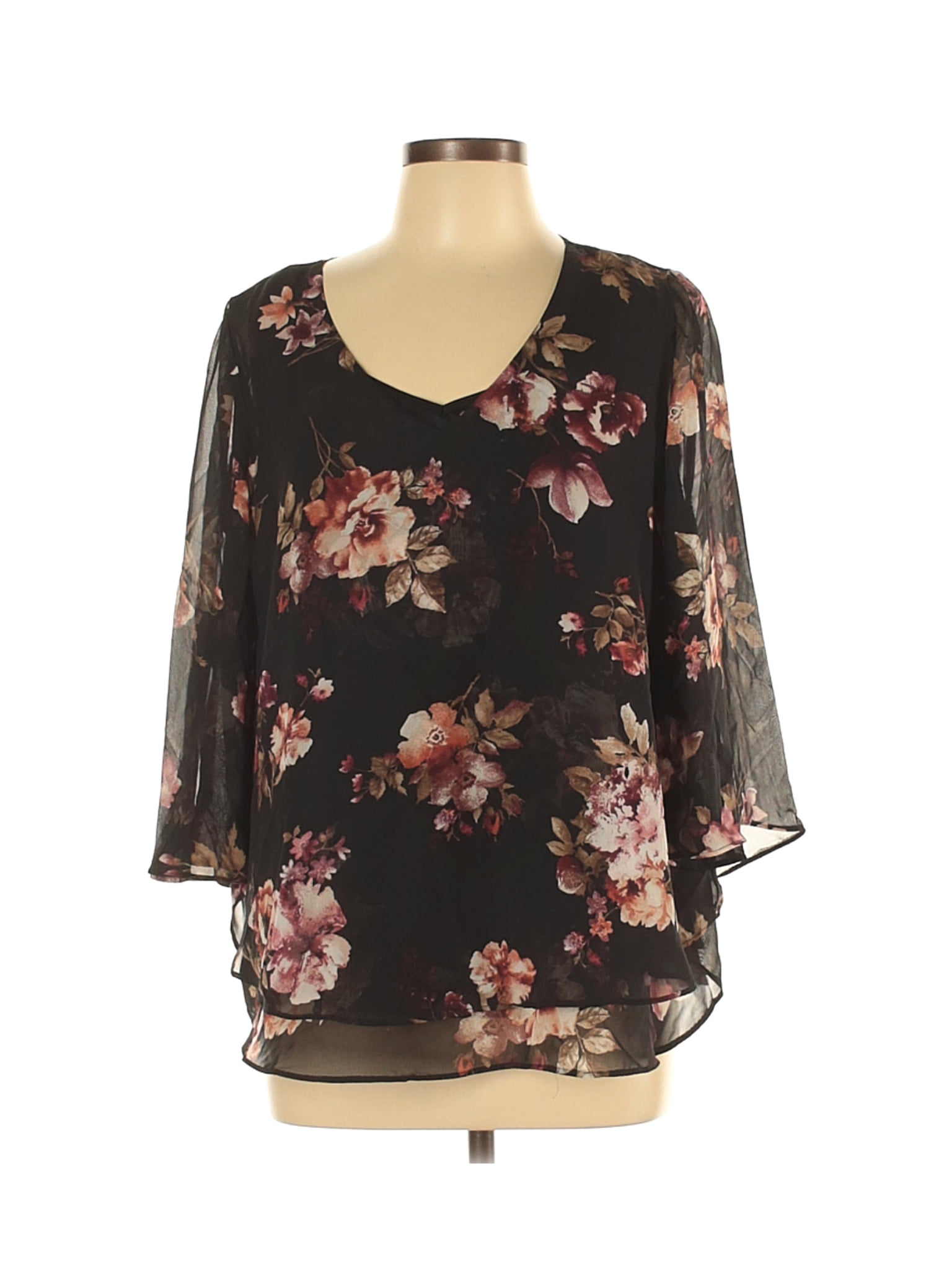 Roz &amp; Ali - Pre-Owned Roz &amp; Ali Women's Size L Long Sleeve Blouse ...