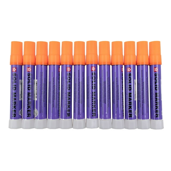 Sakura Fluorescent Orange Solid Paint Markers 12 Pc Set Dozen Auto Art Car Dealer Twist Up for Indoor & Outdoor Various Surfaces 14F-392F