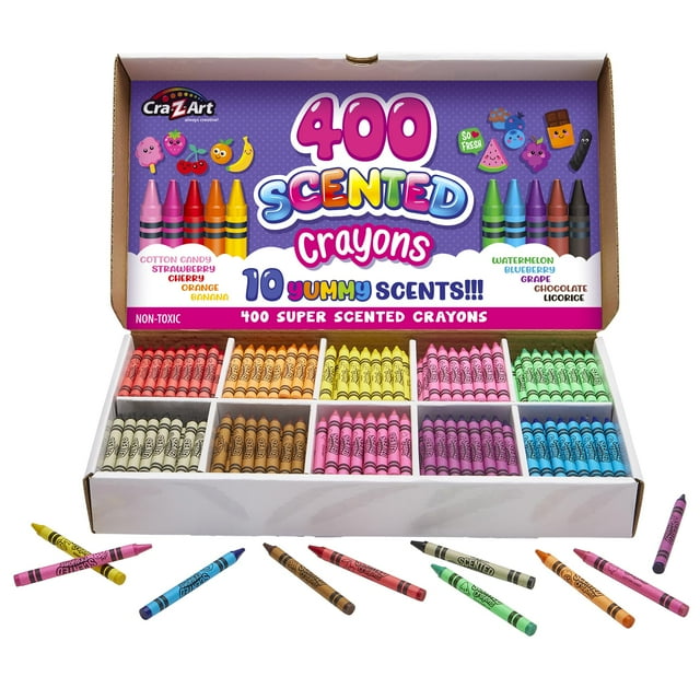 Paquete a granel de crayones perfumados Cra-Z-Art, 400 unidades, 10 colores y aromas