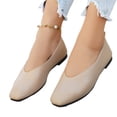 thumbnail image 2 of IEMIEMIEM Women's Ballet Flats Comfortable Shoes Pointed Toe Slip On Work Loafers Business Casual Dress Shoes Nude Flat Khaki 8 Wide, 2 of 5